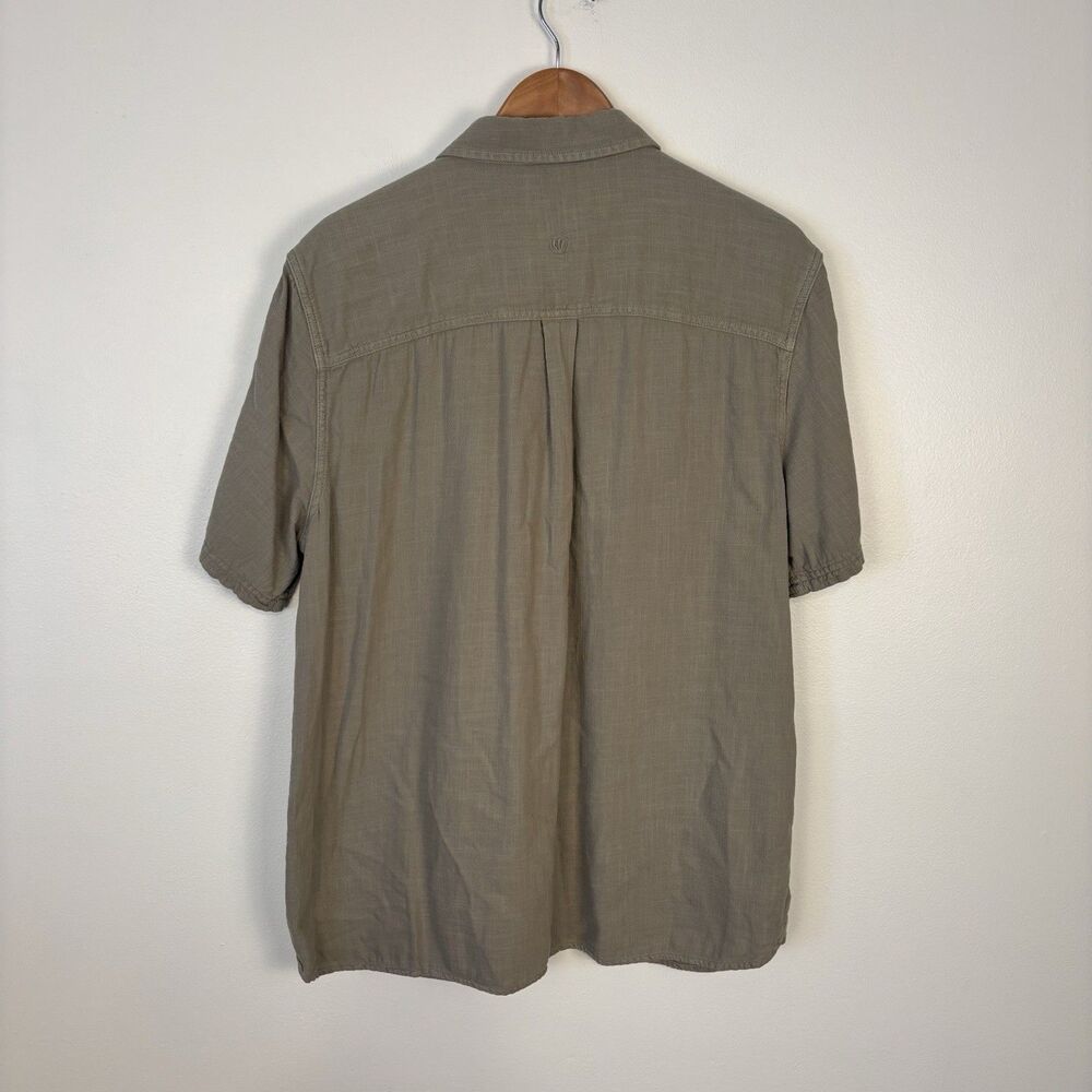 Fat Face Mens XL Regular Fit Olive Green Button Up Cotton Short Sleeve Shirt - Picture 4 of 8